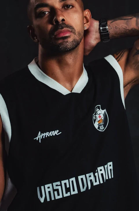 Regata Retro Approve X Vasco Faixa Preta Preto
