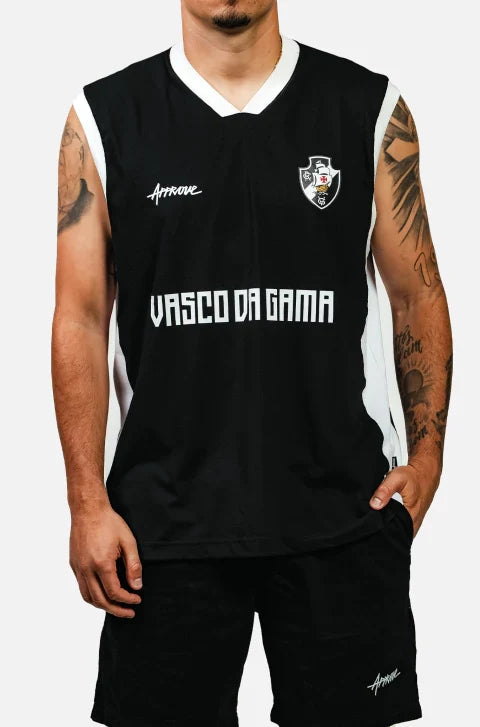 Regata Retro Approve X Vasco Faixa Preta Preto